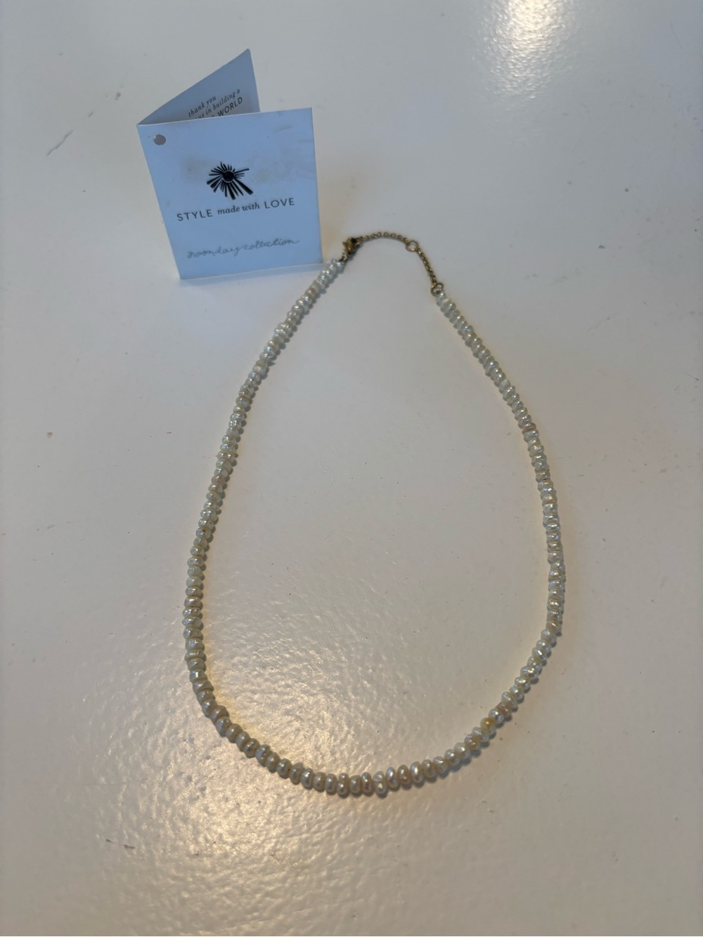 Noonday Collection White Pearl Bead Necklace